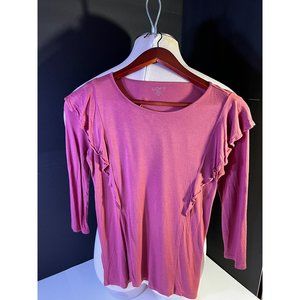 LOFT Petite Extra Small Blouse  Ruffle Dress Shirt